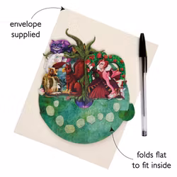 Utvikbart gratulationskort - Tebjudning hos Alice