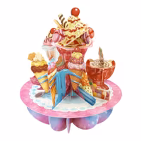 Utvikbart gratulationskort - Glassbuffé (Fraktfritt)