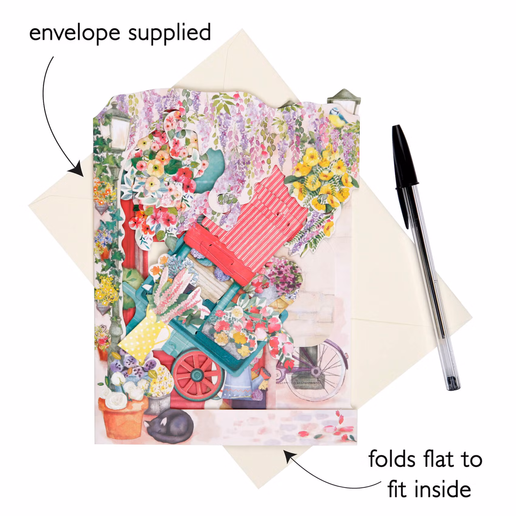 Magiskt gratulationskort - Blomsterhandlare Och Blomstervagnen (Fraktfritt)