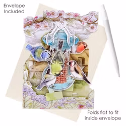 Magiskt gratulationskort - Trädgårdsfåglar (Fraktfritt)