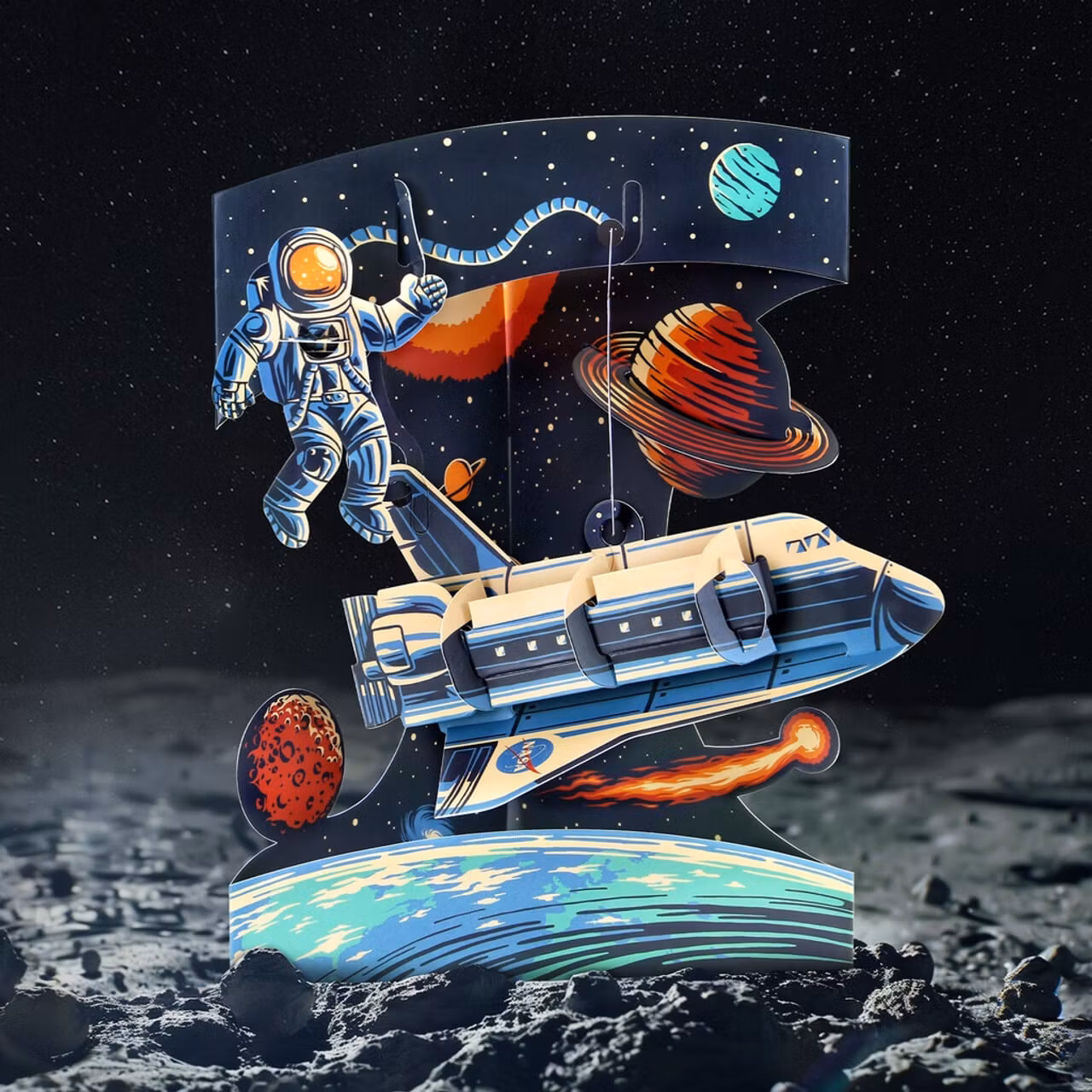 Magiskt gratulationskort - Rymdfärja (Fraktfritt)