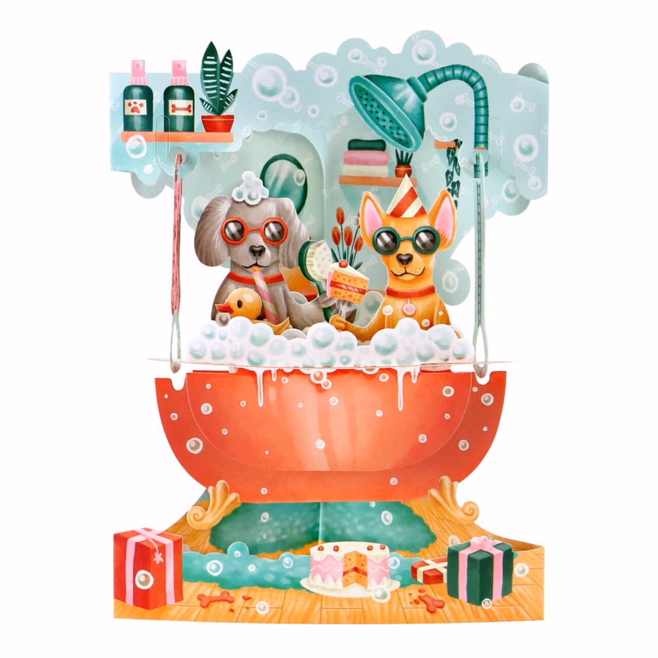 Magiskt gratulationskort - Hundbad (Fraktfritt)