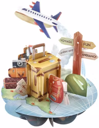 Magiskt gratulationskort - Resa (Fraktfritt)