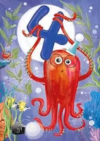 Dubbelt kort med kuvert - 4 år - Bläckfisken (Fraktfritt)