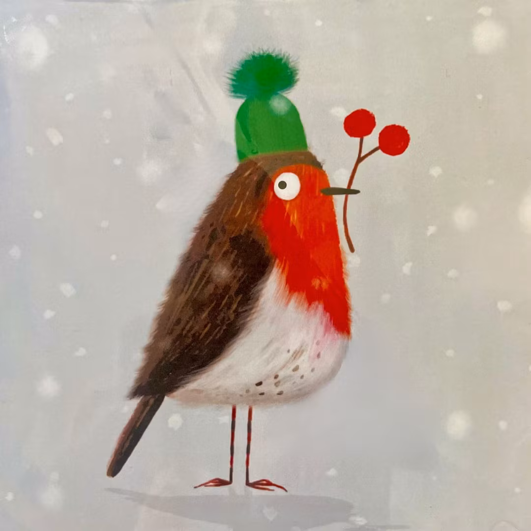 Dubbelt kort med kuvert - Fågel med röda bär (Fraktfritt)