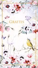 Dubbelt kort med kuvert - Grattis med fågelsång (Fraktfritt)