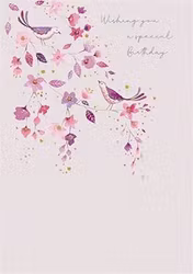 Dubbelt kort med kuvert - Fåglar på födelsedagen (Fraktfritt)