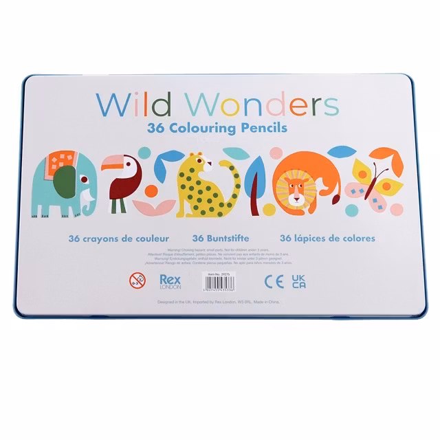 36 Pennor i plåtask - Vilda djur