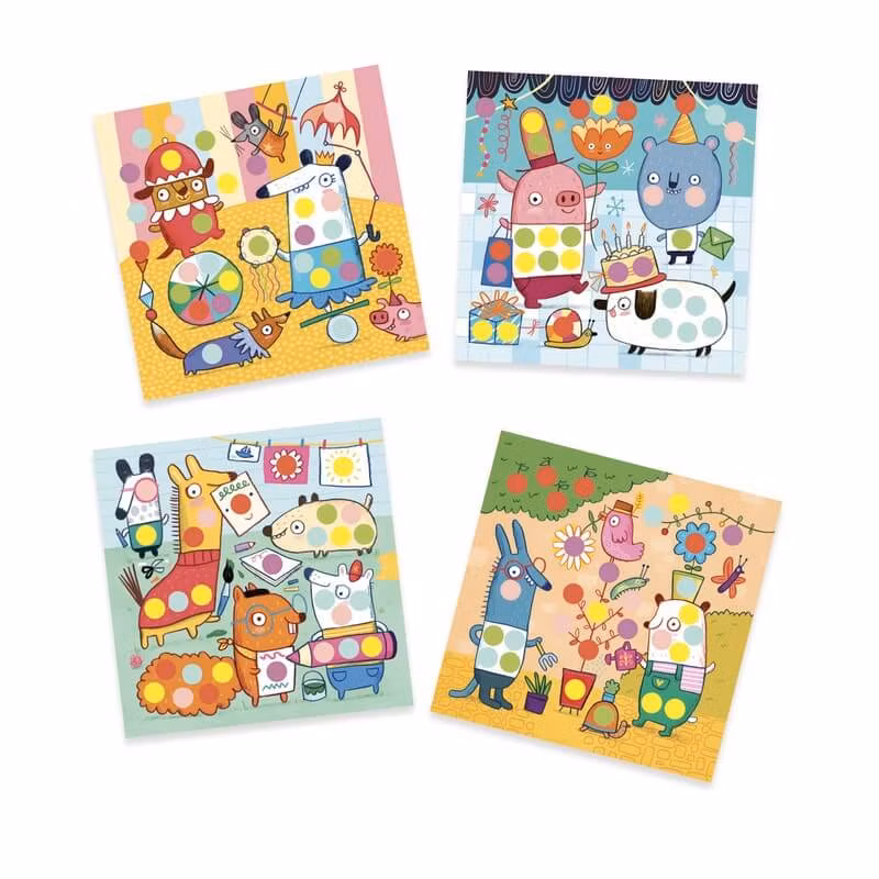 Kladdfritt pyssel - Färglägg med klistermärken