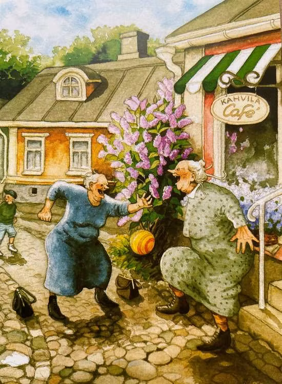 Enkelt Kort - Lyckliga damer - Spela fotboll (Fraktfritt)