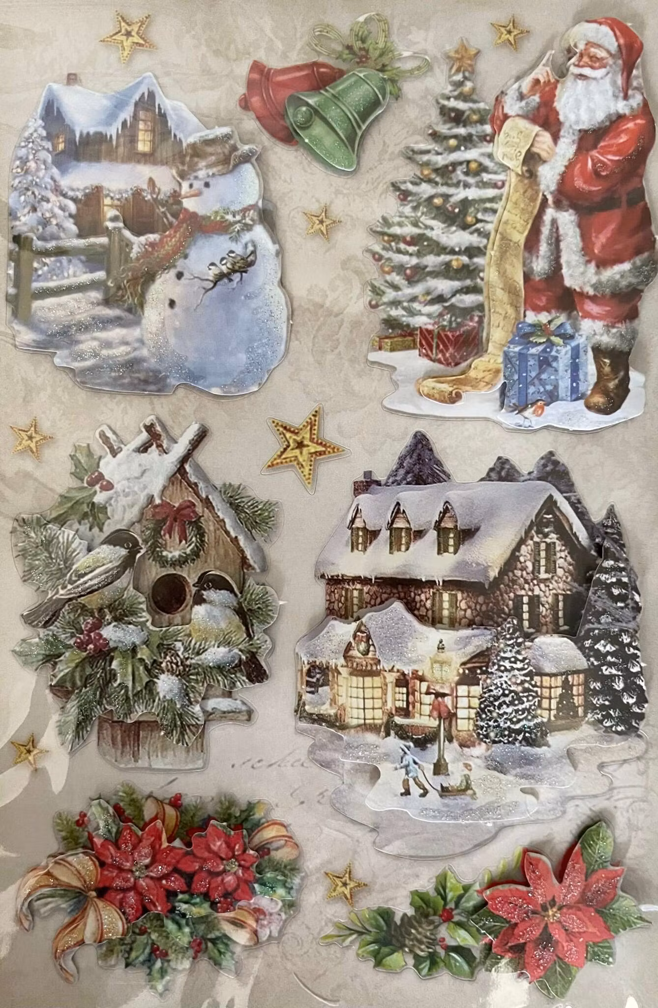 Klistermärken 3D - Glitter - Julen - Flera olika att välja bland (Fraktfritt)