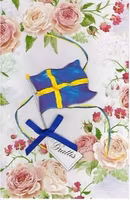 Dubbelt kort med kuvert - Flaggan i topp (Fraktfritt)