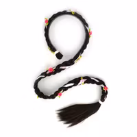 Diadem med lång fläta - Mörkt hår