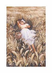 Dubbelt kort med kuvert - Flicka på åkern (Fraktfritt)