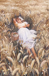 Dubbelt kort med kuvert - Flicka på åkern (Fraktfritt)