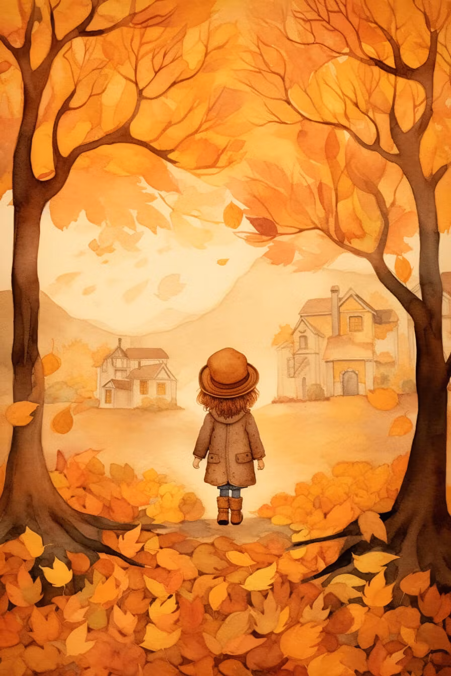 Enkelt Kort - Flickan och hösten (Fraktfritt)