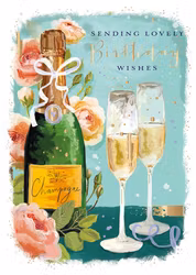 Dubbelt kort med kuvert - Födelsedagshälsningar (Fraktfritt)