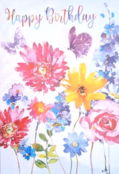 Dubbelt kort med kuvert - Lila fjärilar (Fraktfritt)