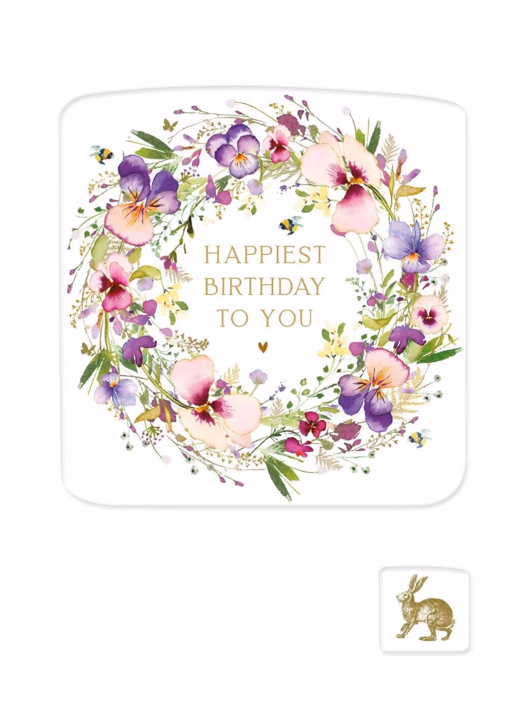 Dubbelt kort med kuvert - Födelsedagskrans (Fraktfritt)