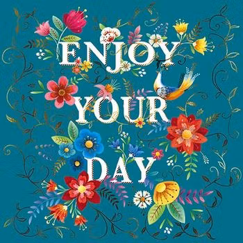 Dubbelt kort med kuvert - Enjoy your day (Fraktfritt)