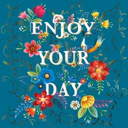 Dubbelt kort med kuvert - Enjoy your day (Fraktfritt)