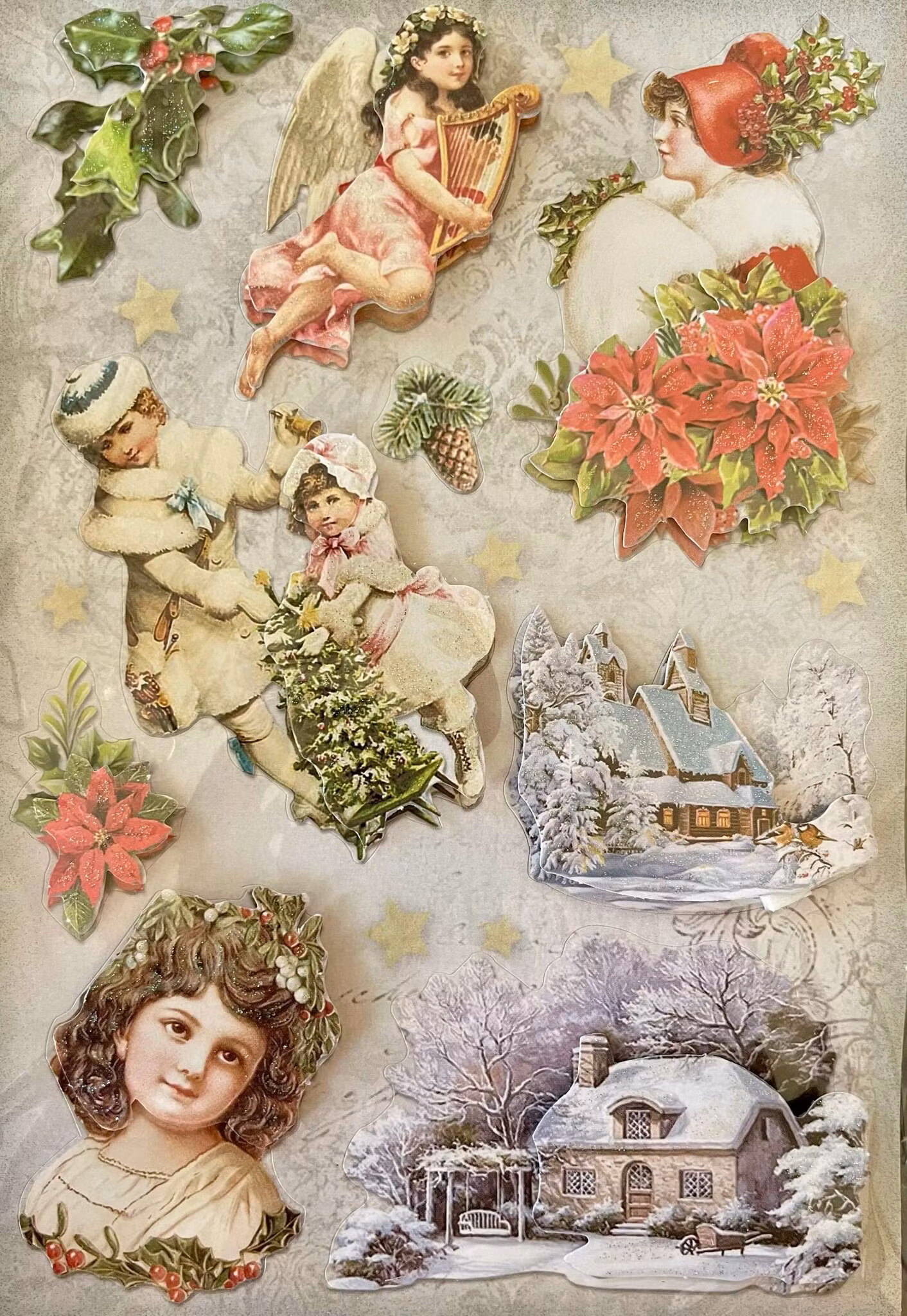 Klistermärken 3D - Glitter - Julen - Flera olika att välja bland (Fraktfritt)