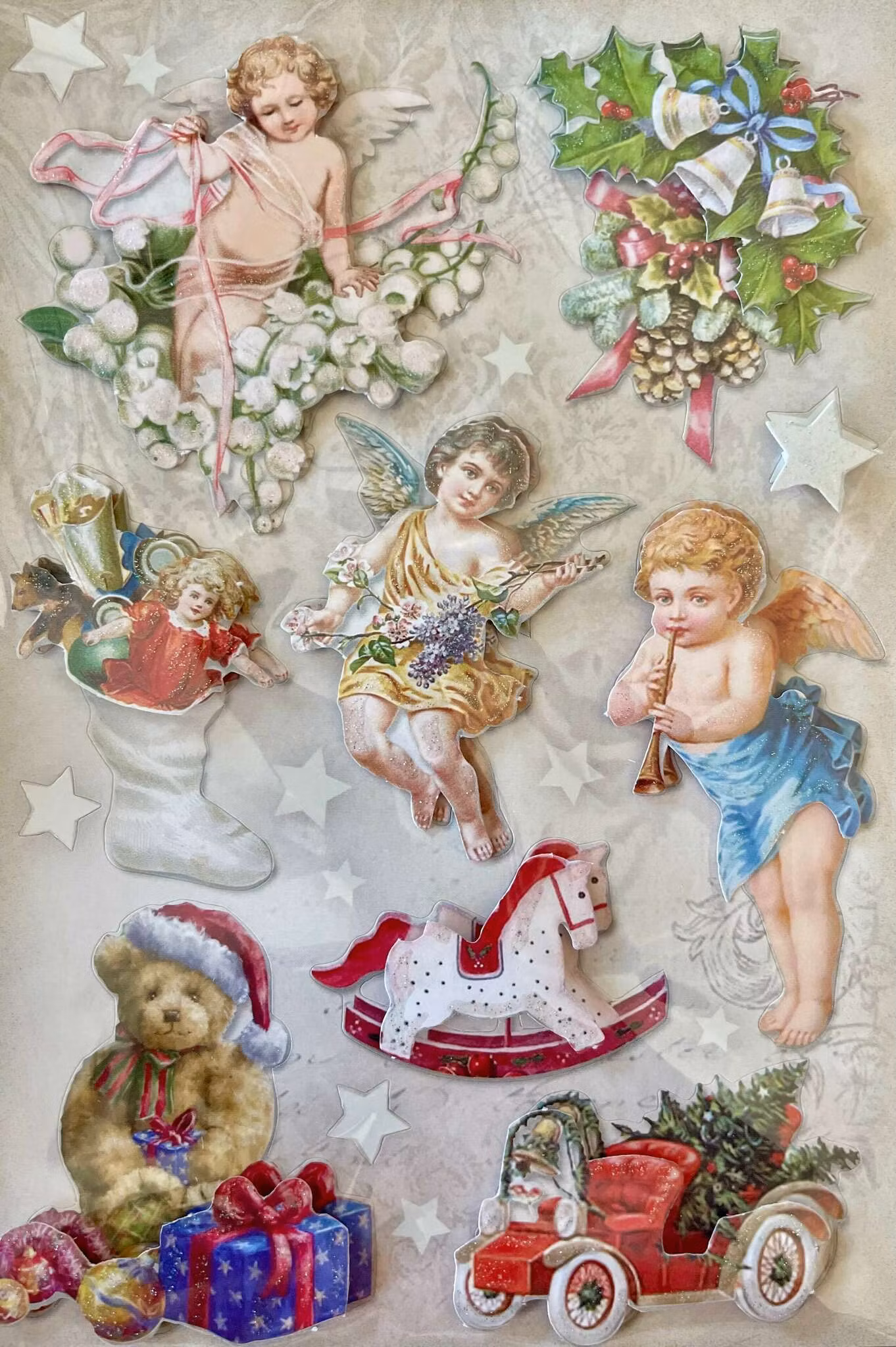 Klistermärken 3D - Glitter - Julen - Flera olika att välja bland (Fraktfritt)