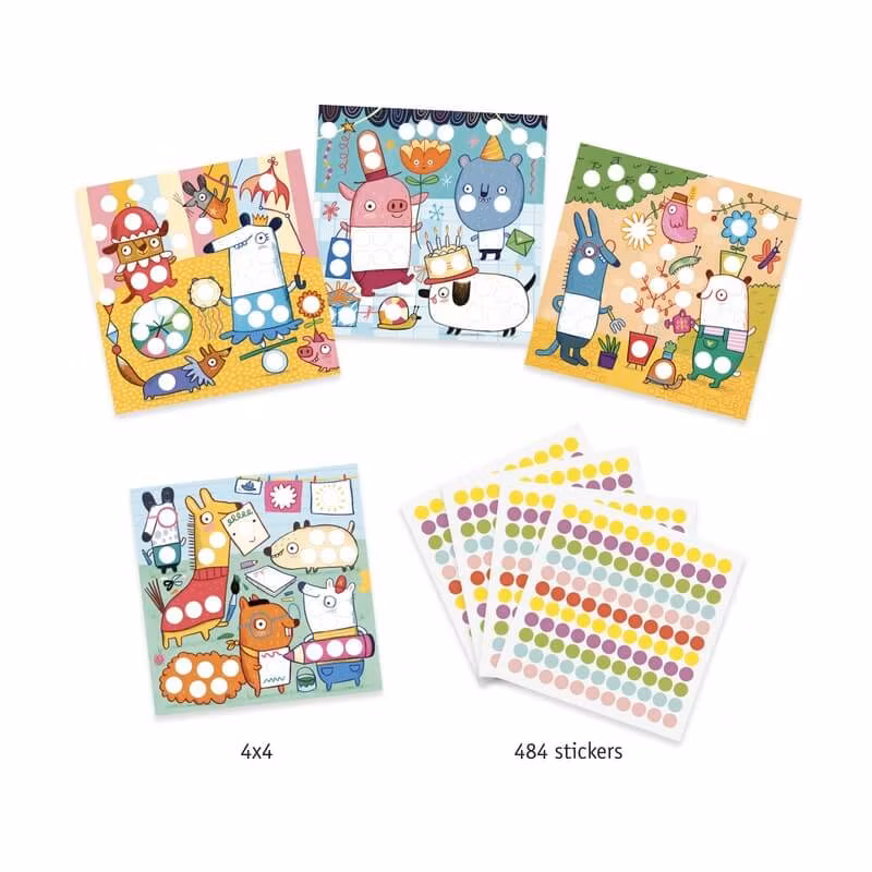 Kladdfritt pyssel - Färglägg med klistermärken