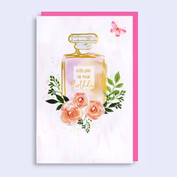 Dubbelt kort med kuvert - Doft av födelsedag (Fraktfritt)