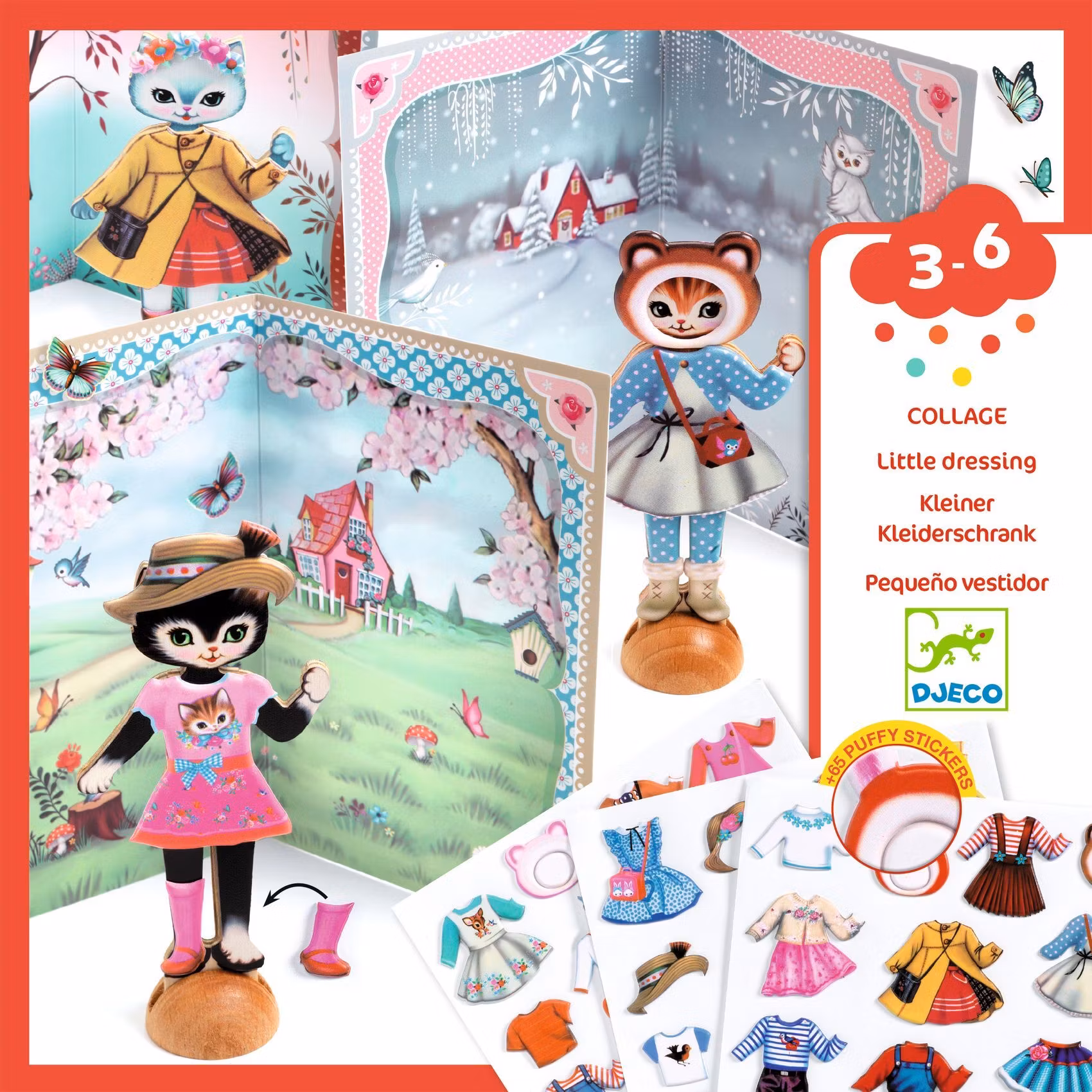 Klippdockor - Tre dockor med många kläder