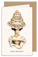 Lyxigt, mindre, dubbelt kort med kuvert - Hatt med tårta