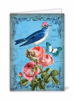 Dubbelt kort med kuvert - Rosenfågeln (Fraktfritt)