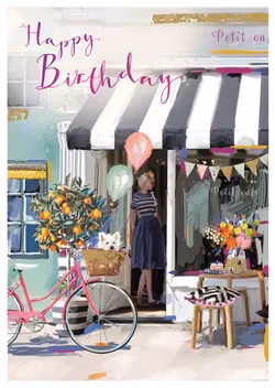 Dubbelt kort med kuvert - Fransk födelsedag (Fraktfritt)