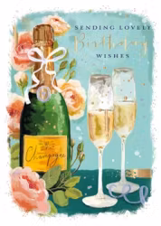 Dubbelt kort med kuvert - Födelsedagshälsningar (Fraktfritt)