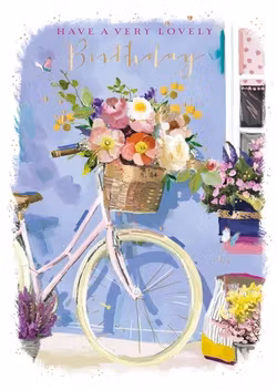 Dubbelt kort med kuvert - Lovely birthday (Fraktfritt)