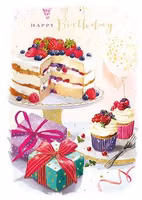 Dubbelt kort med kuvert - Tårtkalas (Fraktfritt)