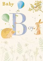 Dubbelt kort med kuvert - Baby Boy (Fraktfritt)