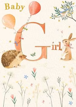 Dubbelt kort med kuvert - Baby Girl (Fraktfritt)