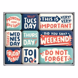 Magneter - 9 stycken -  Happy Week