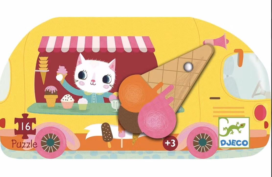 Glassbilen - Pussel (16 bitar) - Rolig förpackning