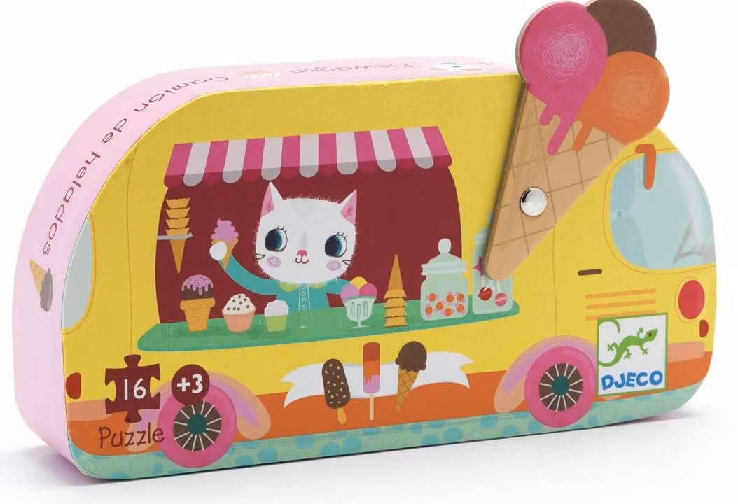 Glassbilen - Pussel (16 bitar) - Rolig förpackning