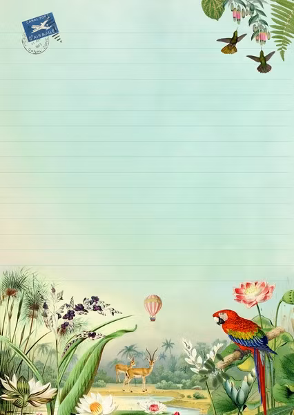 Block eller brevpapper - Exotiskt (A5-format)