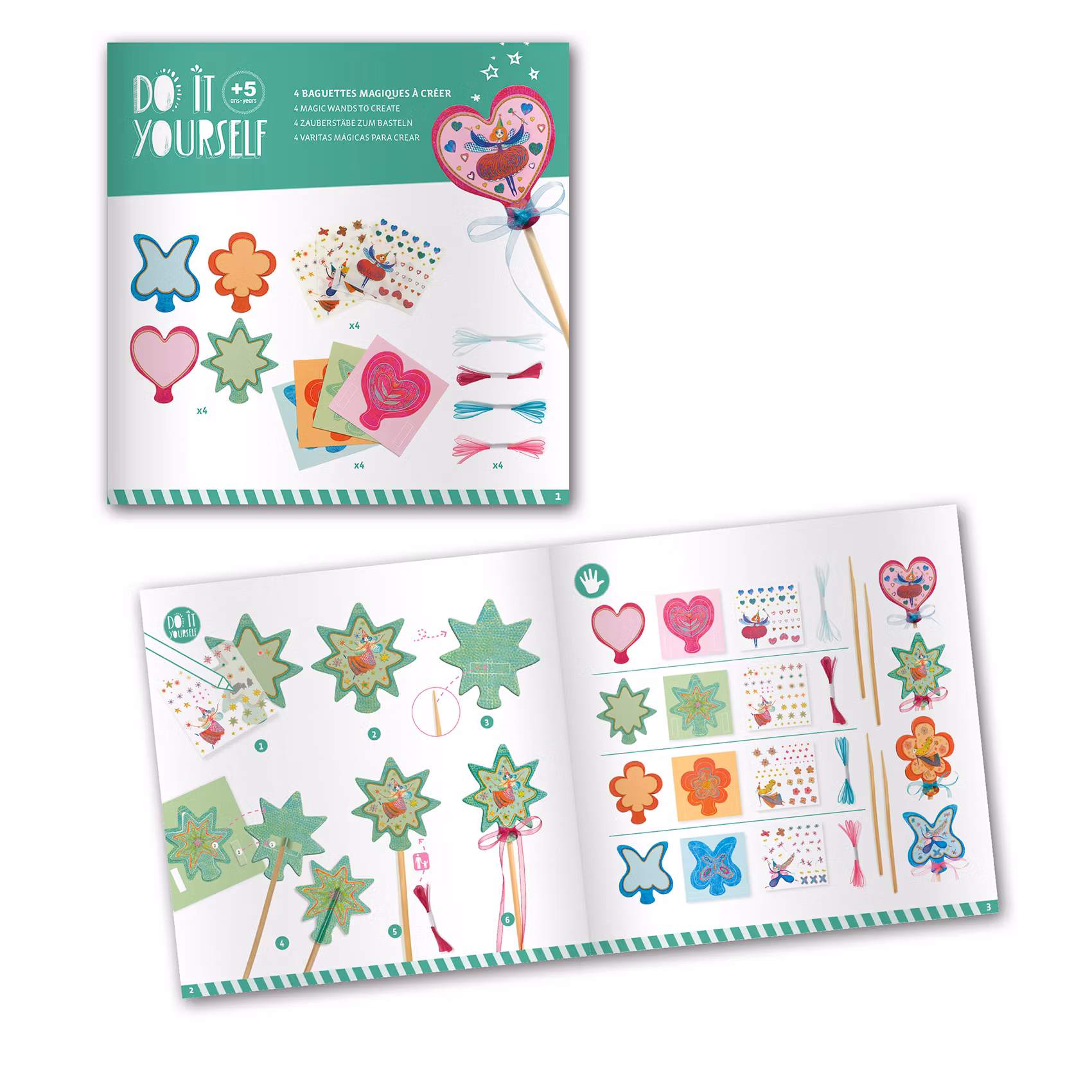 Magiska trollspön - Härligt pyssel från Djeco (4 i förpackningen)