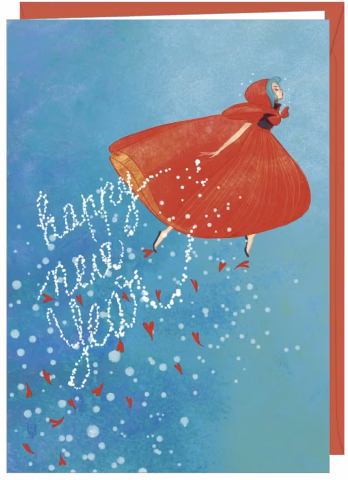 Julkort med kuvert -  Gott Nytt År (Fraktfritt)