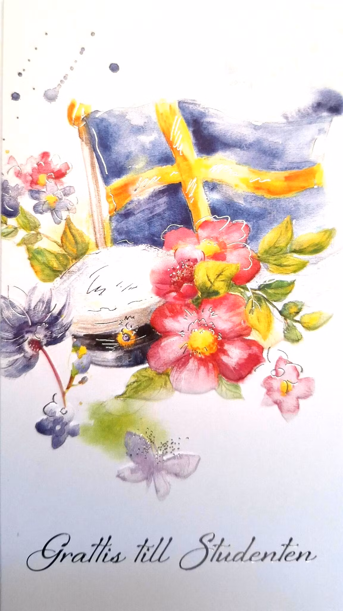 Dubbelt kort med kuvert - Blomstrande Student (Fraktfritt)