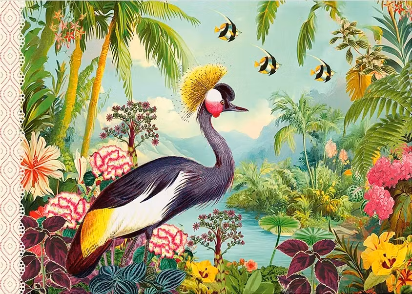 Vacker Anteckningsbok - Exotiska ön (liggande A5)