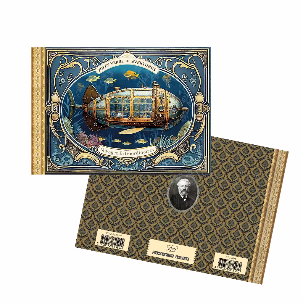 Vacker Anteckningsbok - Jules Verne (liggande A5)