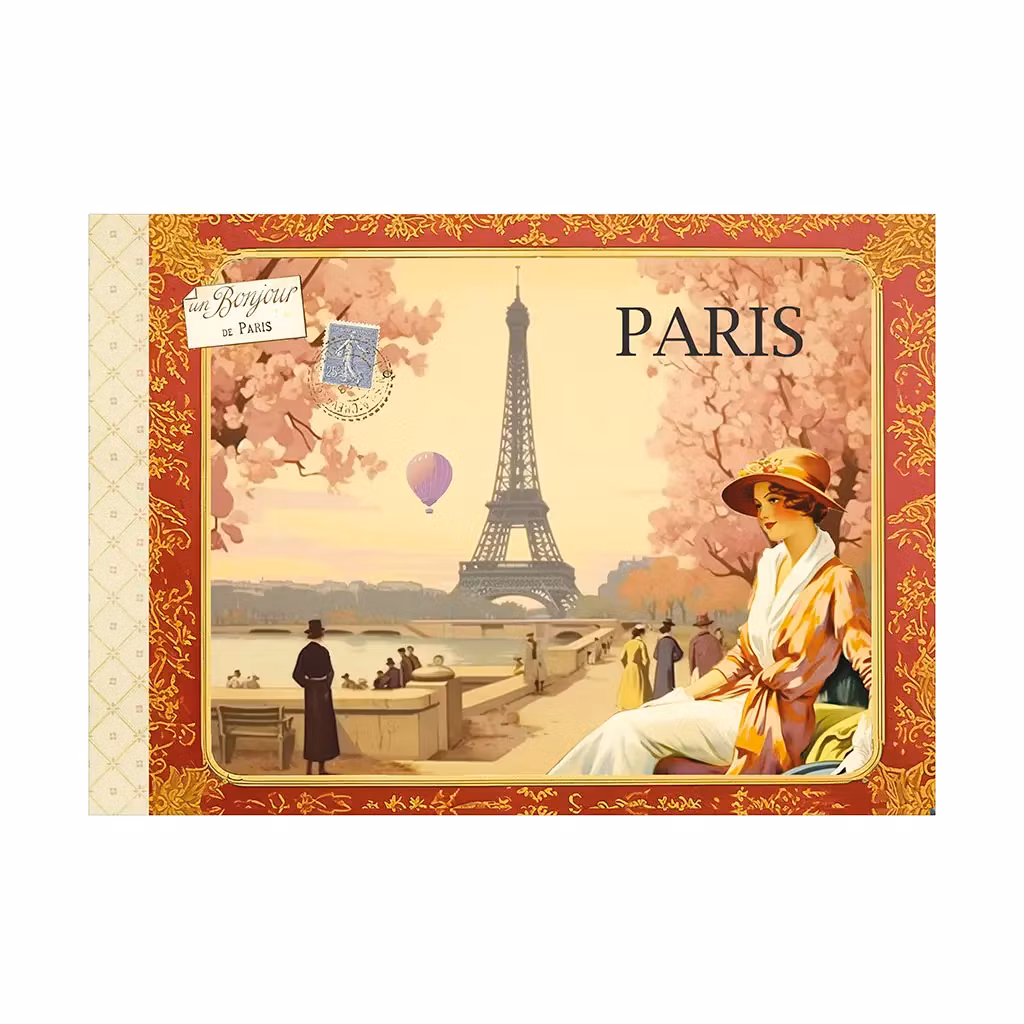 Vacker Anteckningsbok - Paris (liggande A5)