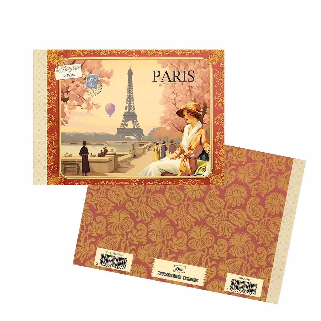 Vacker Anteckningsbok - Paris (liggande A5)