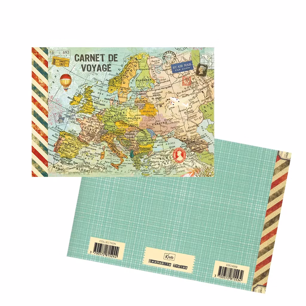 Vacker Anteckningsbok - Resa i världen (liggande A5)